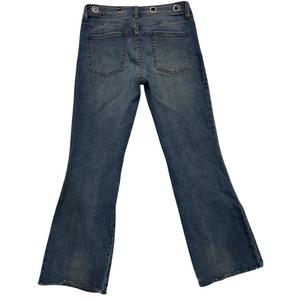 Free People Vintage Silver Rivet Jeans Ruff cut hem size 26 - Picture 3 of 11